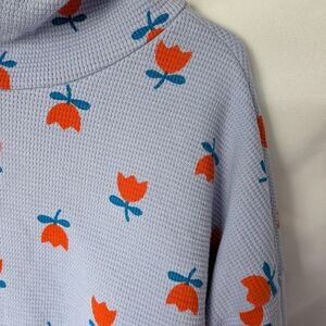 Hanna Andersson Waffle Knit Hoodie Dress - Size 10 (140cm) - Tulips on Sweet Lav